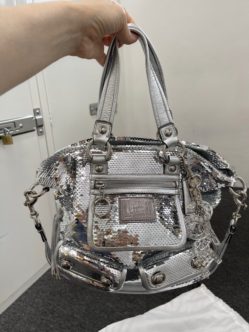 Coach poppy spotlight sequin bag top