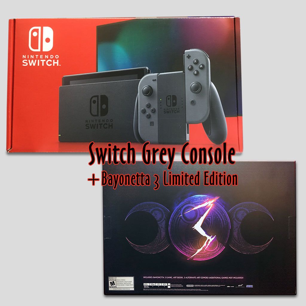 Nintendo Switch Grey Console + 3 Limited Edition Bundle