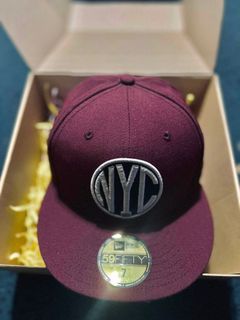 NYC NEW YORK YANKEES NEW ERA FITTED HAT MAROON