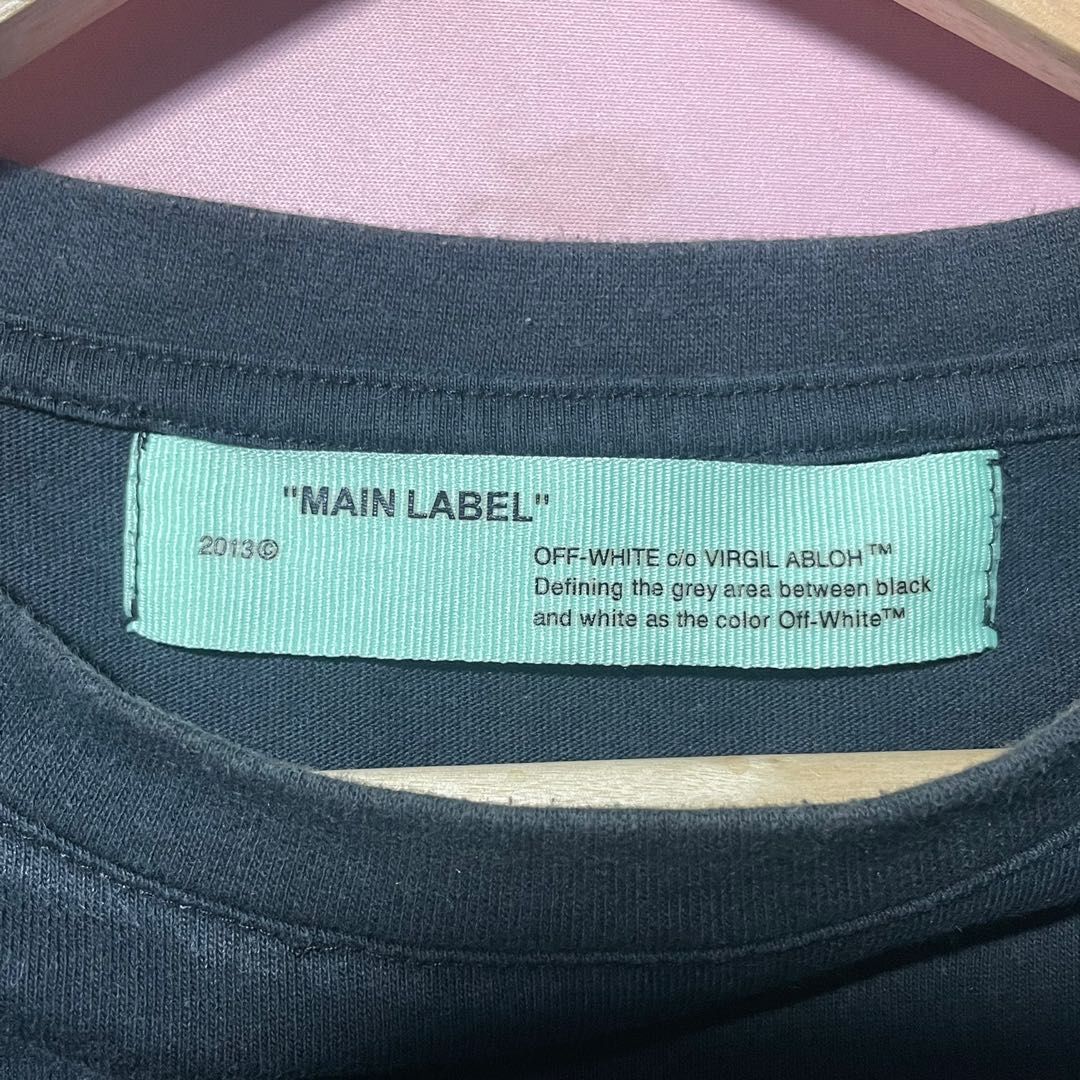 Off White “Spray Here” Tee, Luxury, Apparel on Carousell