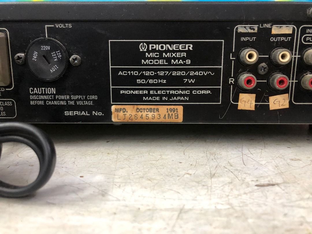 pioneer mic mixer MA9 karaoke made in japan, 音響器材, Soundbar、揚聲器、藍牙喇叭、耳