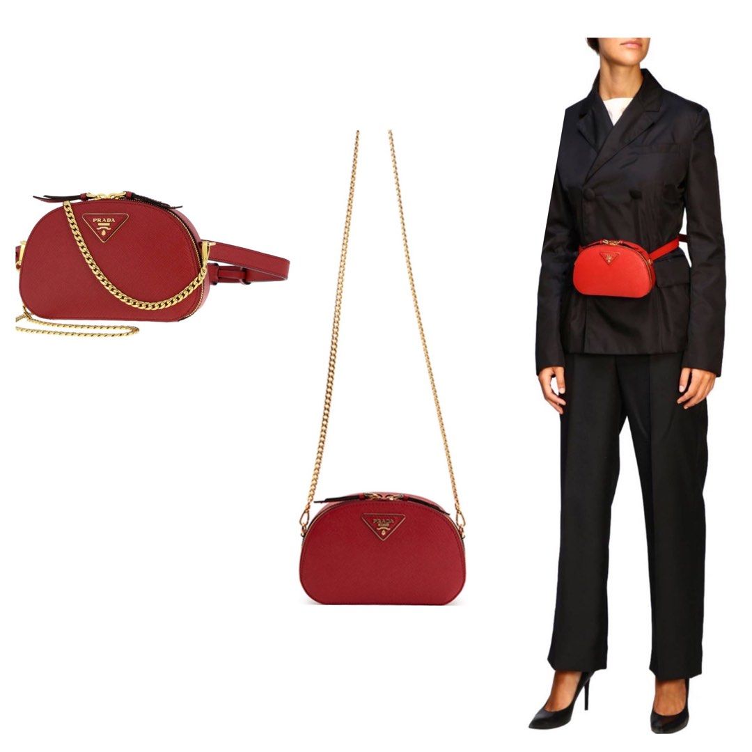 PRADA Odette Leather Crossbody Belt Bag, Luxury, Bags & Wallets on