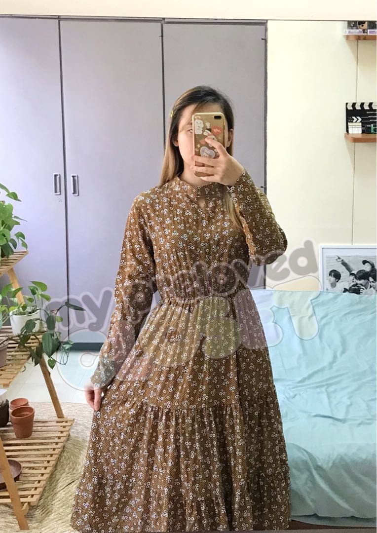 Premium Korean Midi Dress, Women's Fashion, Dresses & Sets, Dresses on Carousell