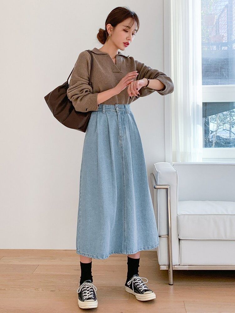 Ralph Lauren (Small-Med) Soft Denim Maxi Skirt, Women's Fashion, Bottoms,  Skirts on Carousell