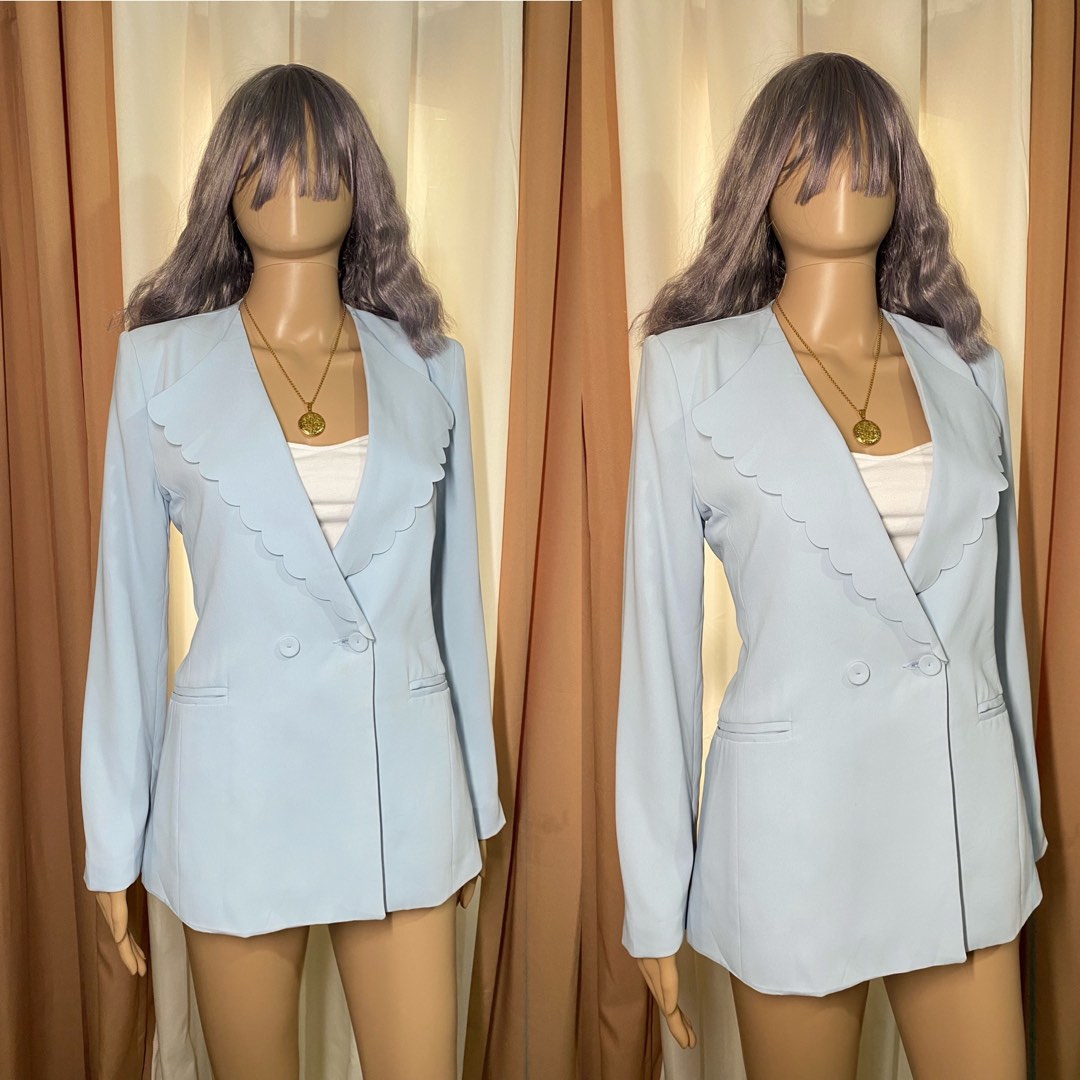 RARE BLAZER POWDER BLUE, Women's Fashion, Coats, Jackets and Outerwear