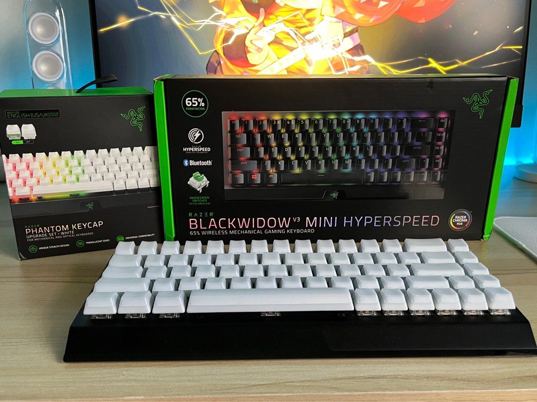 Razer Wireless Blackwidow V3 Mini Hyperspeed + Phantom Keycaps