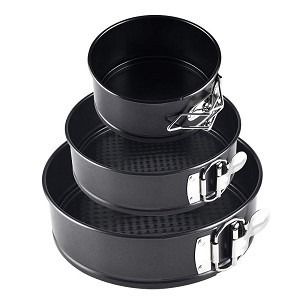 Round Springform Cake Pan / Non Stick Cake Pan | Bakeware / Baking Essentials (Category: Bakeware) located in Manila. Submitted by trustradeglobal (Listing ID 1196225068, Image 1). Description: This set of 3 springform pans is made from heavy duty carbon steel for even baking and browning. It is resistant to warping and effortless cleaning make it an item you'll enjoy baking with again and again. -material: carbon steel -set of 3pcs: 18cm, 20cm a
