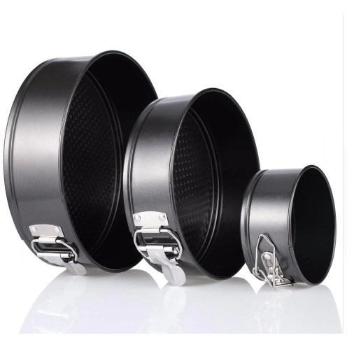 Round Springform Cake Pan / Non Stick Cake Pan | Bakeware / Baking Essentials (Category: Bakeware) located in Manila. Submitted by trustradeglobal (Listing ID 1196225068, Image 2). Description: This set of 3 springform pans is made from heavy duty carbon steel for even baking and browning. It is resistant to warping and effortless cleaning make it an item you'll enjoy baking with again and again. -material: carbon steel -set of 3pcs: 18cm, 20cm a