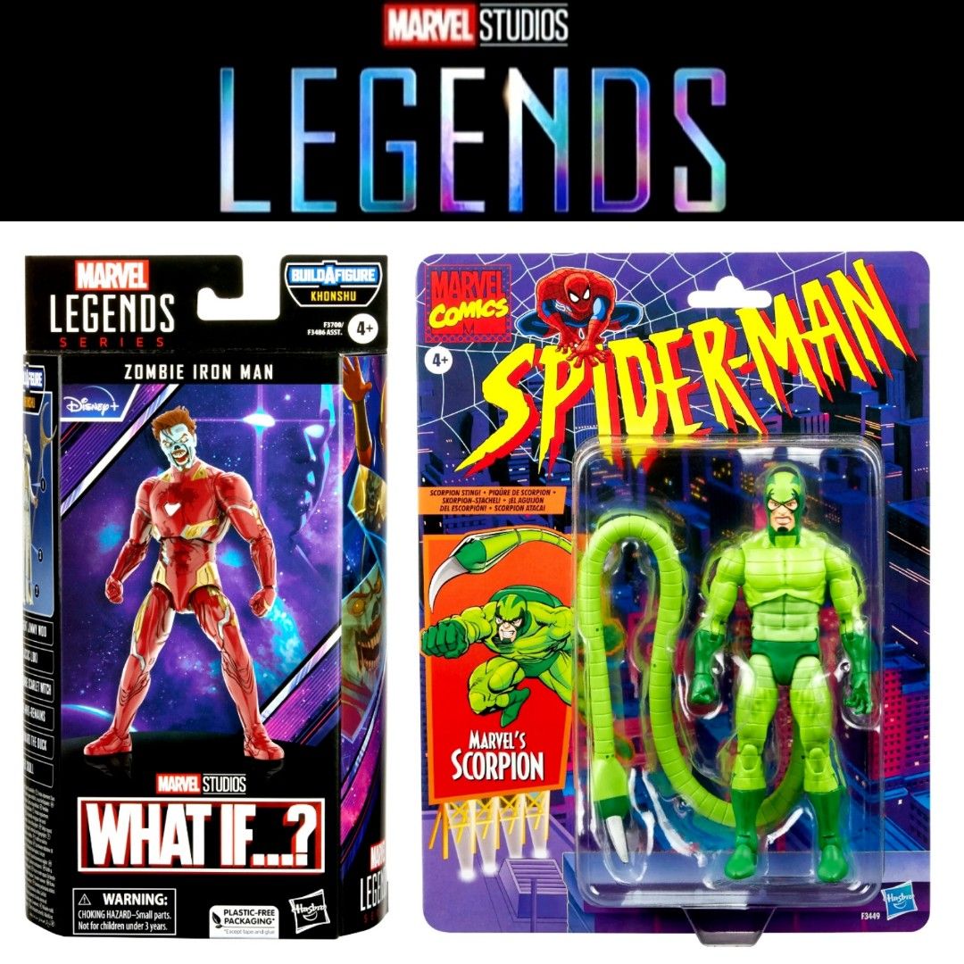 MISB Marvel Legends Disney Plus Moon Knight Khonshu Wave Zombie Iron Man +  Spider-Man Scorpion Marvel Comics Spiderman Retro Vintage Series  Collection, Hobbies & Toys, Toys & Games on Carousell