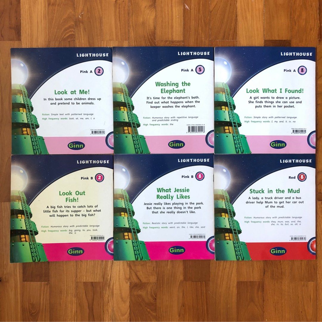 Set of 6 Ginn Lighthouse English story books readers for children