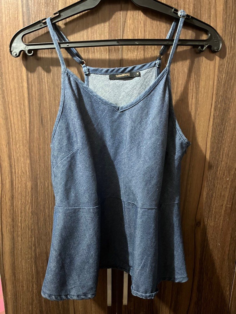 Sexy top F&H (Category: Sleeveless) located in Antipolo. Submitted by tmba1920 (Listing ID 1196240088, Image 2). Description: Take these two for only ₱250 Light and Dark denim sexy top With zipper on side F&H brand. Good condition.