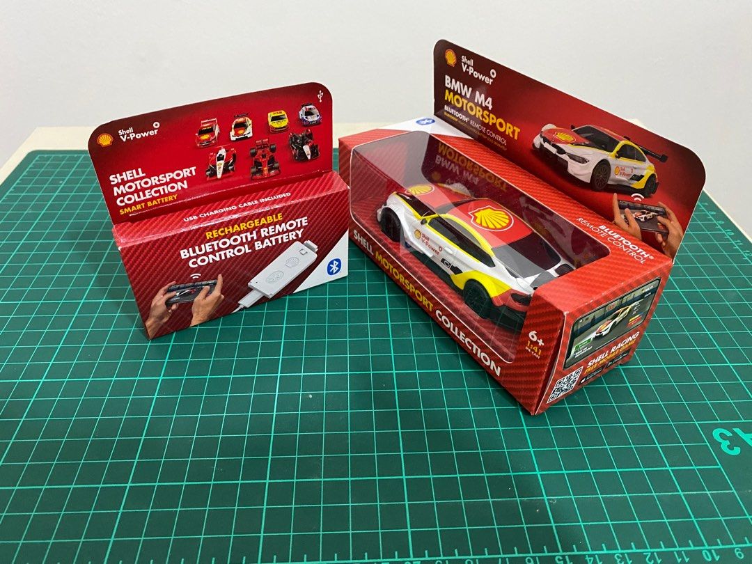 Shell BMW M4 remote control car limited edition full set with bluetooth battery, Hobbies & Toys