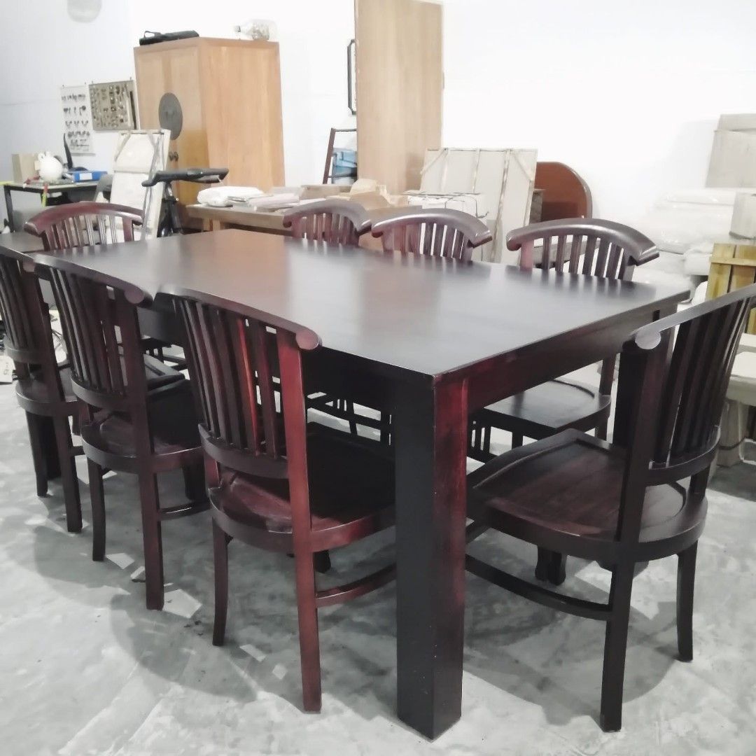 Solid Teak Wood Dining Table with 8 Chairs 8 seater dining table