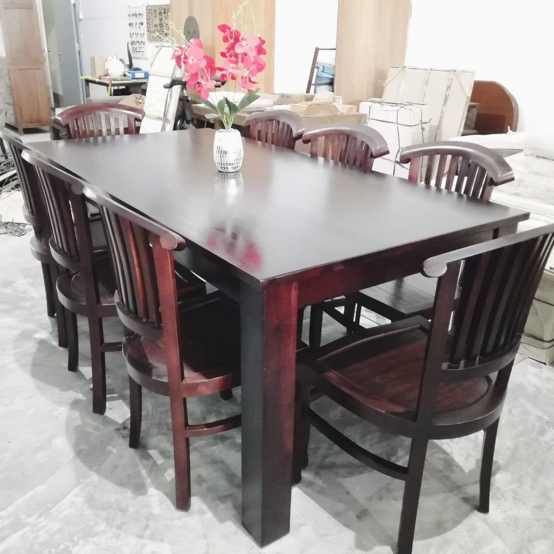 Solid Teak Wood Dining Table with 8 Chairs 8 seater dining table