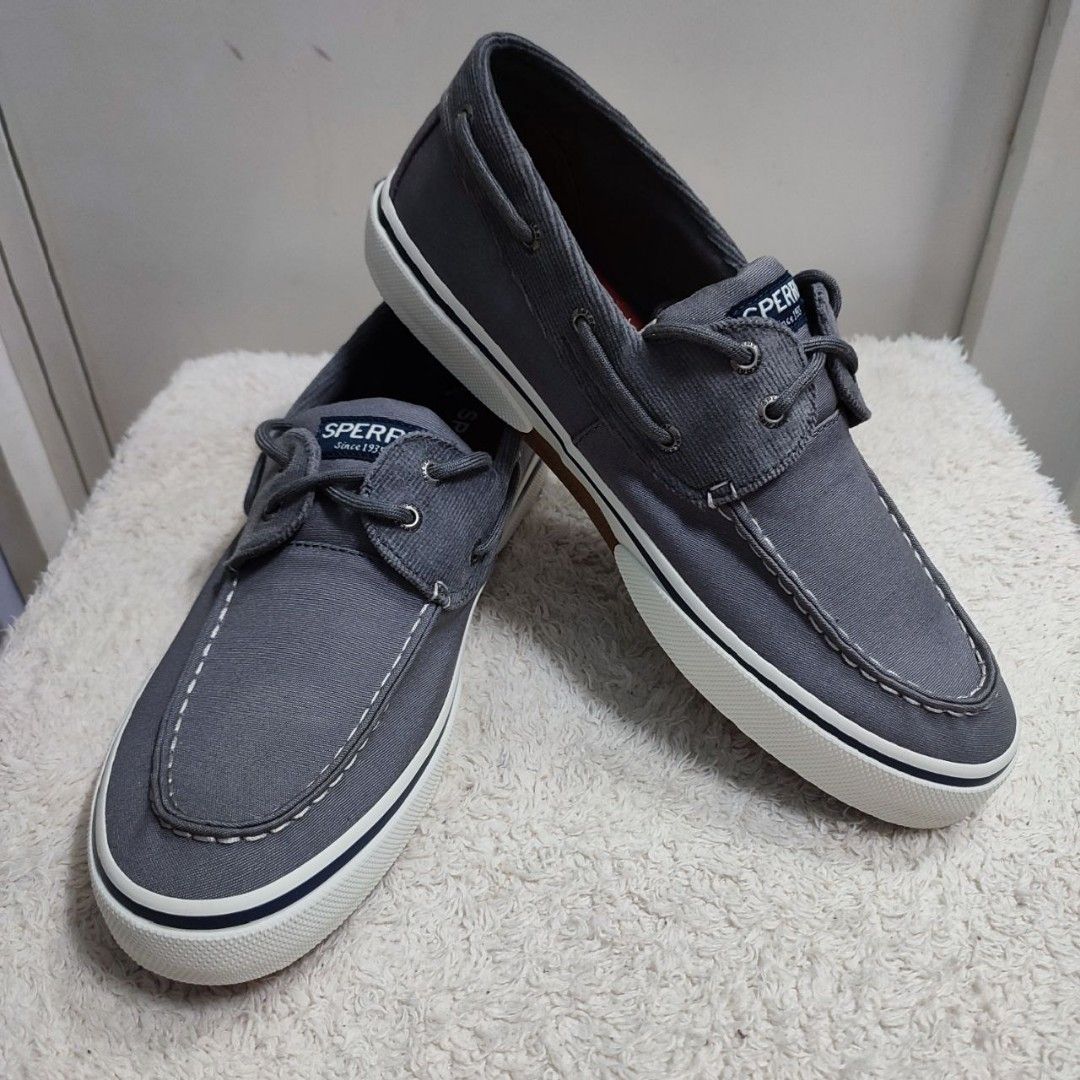 Sperry Halyard 2 Eye Cord Grey US 10.5 Men s Fashion Footwear