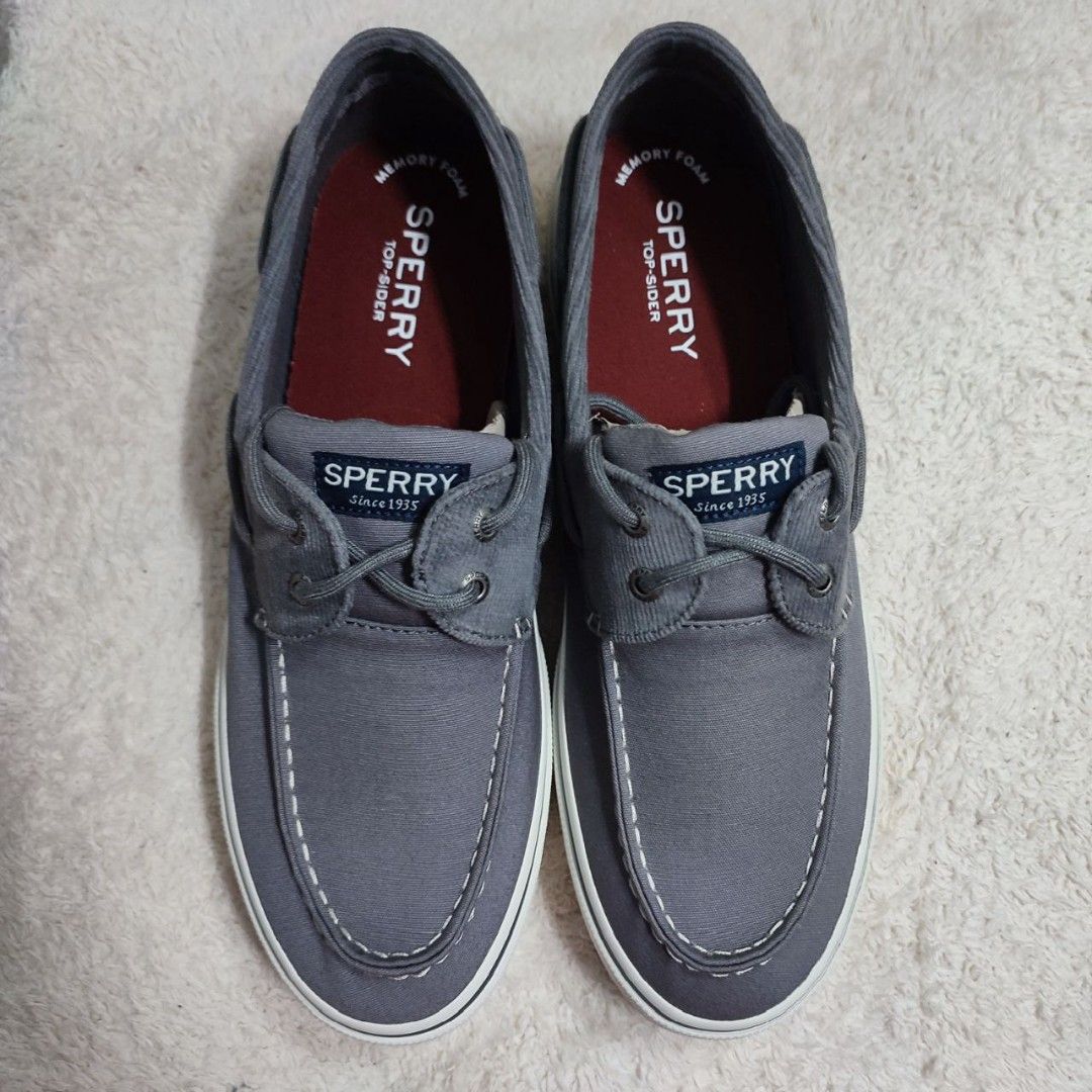 Sperry Halyard 2 Eye Cord Grey US 10.5 Men s Fashion Footwear