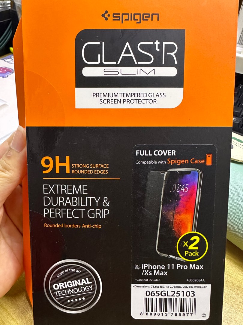 Spigen Original iPhone 11 Pro Max screen protector, Mobile Phones