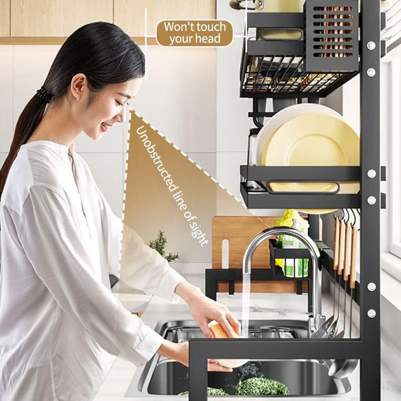 Standing Sturdy Powder Coating Dish Rack Space Saver Sink, Furniture