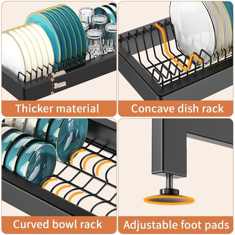 Standing Sturdy Powder Coating Dish Rack Space Saver Sink, Furniture