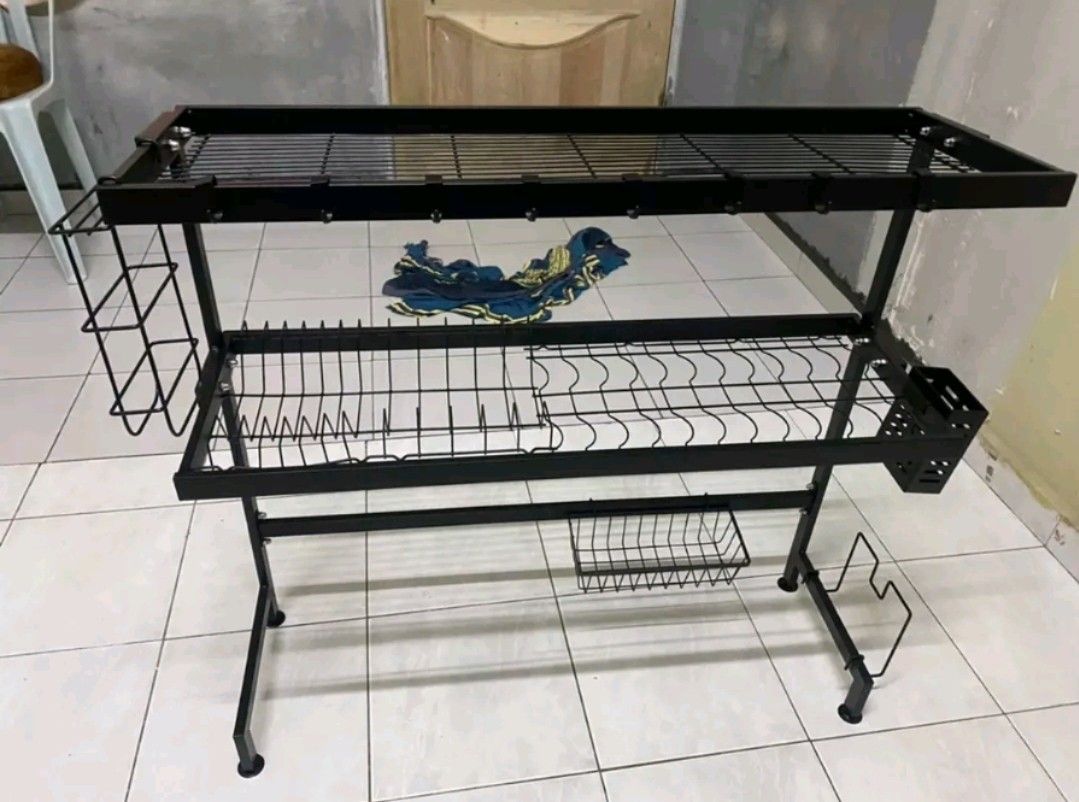 Standing Sturdy Powder Coating Dish Rack Space Saver Sink, Furniture