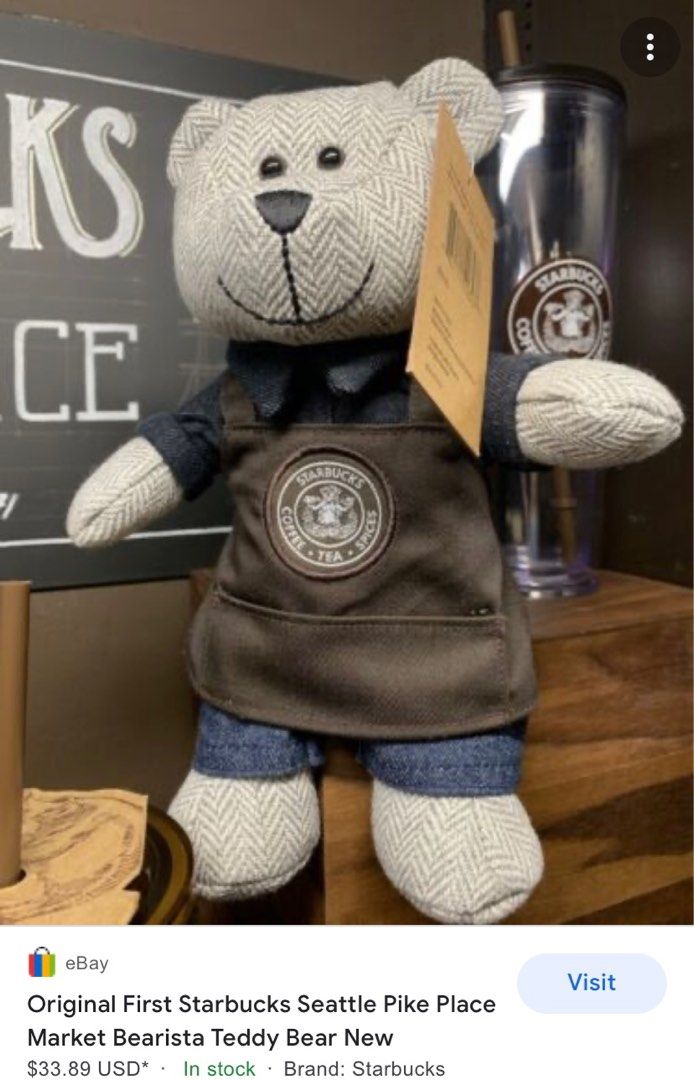 Starbucks teddy bear, Hobbies & Toys, Toys & Games on Carousell