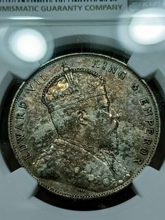 Straits Settlements 1909 $1 NGC AU53 Nice Toning!!