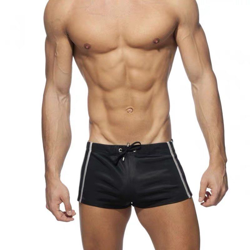 Mens black swim trunks top