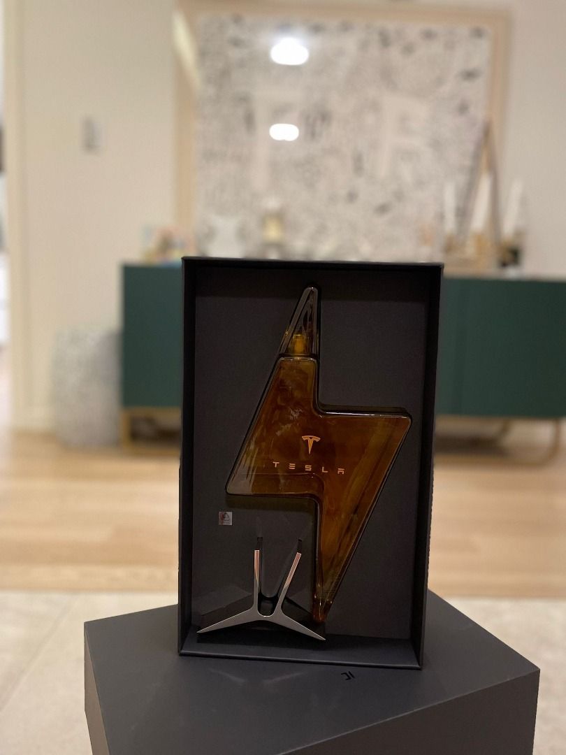 TESLA Liquor Bottle w/ Stand & Box LIMITED EDITION, Hobbies & Toys