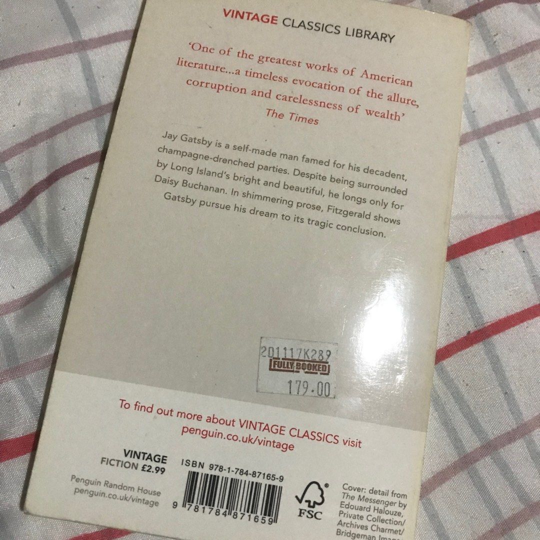 The Great Gatsby (Category: Storybooks) located in Manila. Submitted by shopcommonlabel (Listing ID 1196308176, Image 2). Description: Original price ₱179 Selling for ₱150.