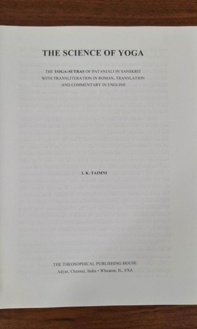 The Science Of Yoga by I.K. Taimni, Hobbies & Toys, Books & Magazines ...