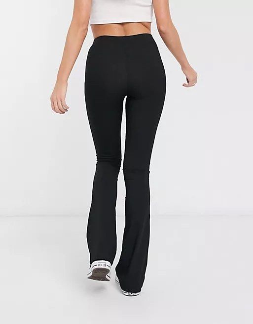Topshop Ribbed Flare Pants Black, Women's Fashion, Bottoms, Other Bottoms  on Carousell