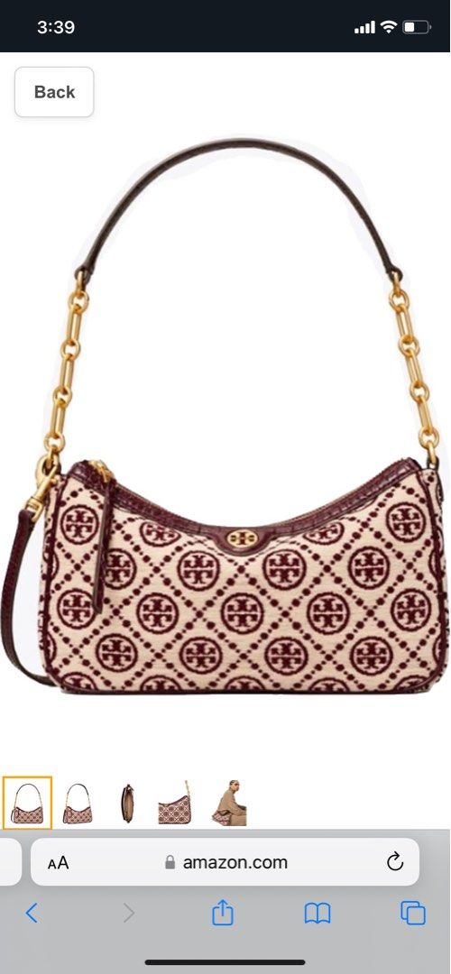 Tory burch T monogram chenille studio bag, Luxury, Bags & Wallets on  Carousell