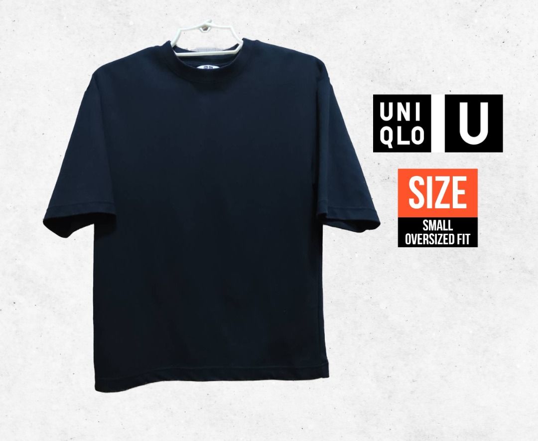 UNIQLO U Airism Cotton Mock Neck Oversized Fit T-Shirt