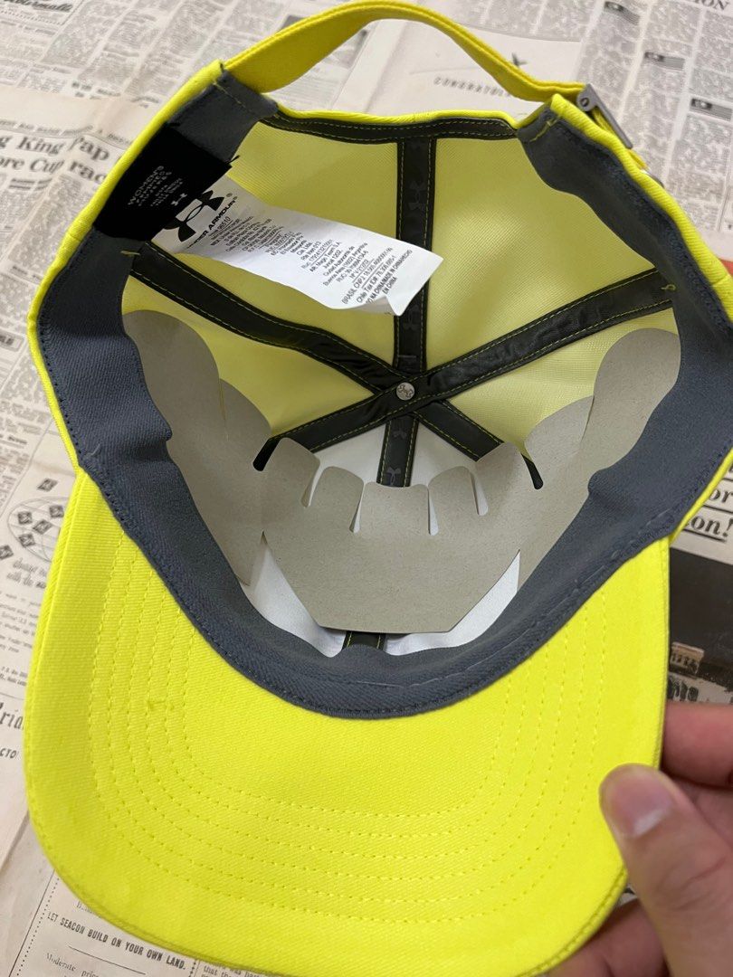 Neon green under armour hat deals