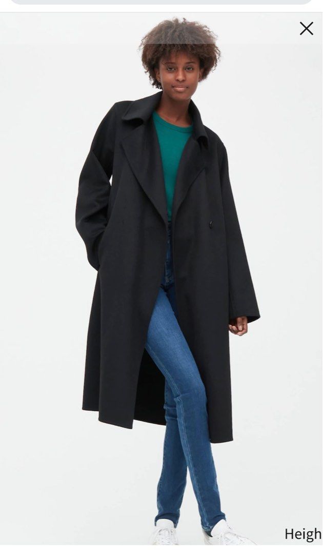 UNIQLO Long Coat in Black current season Women s Fashion Coats