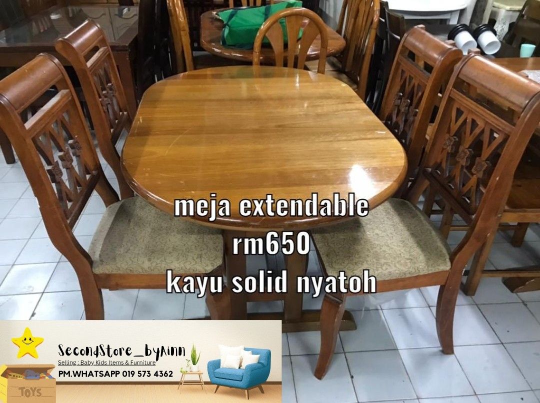 USED EXTENDABLE DINING TABLE SET Furniture Home Living