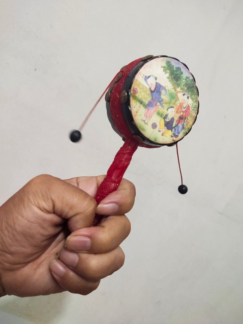 vintage Chinese Traditional Rattle Drums Noise makers/1990s, Hobbies & Toys, Memorabilia