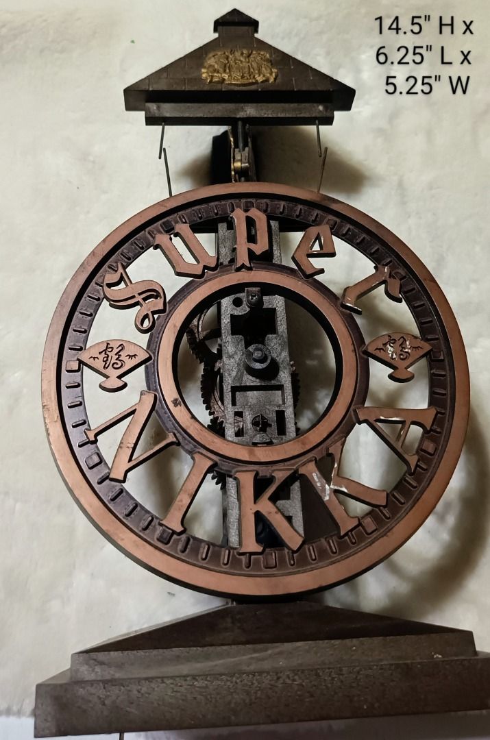 Vintage Clock Tower Wind Up Mechanical Mechanism Only for Display