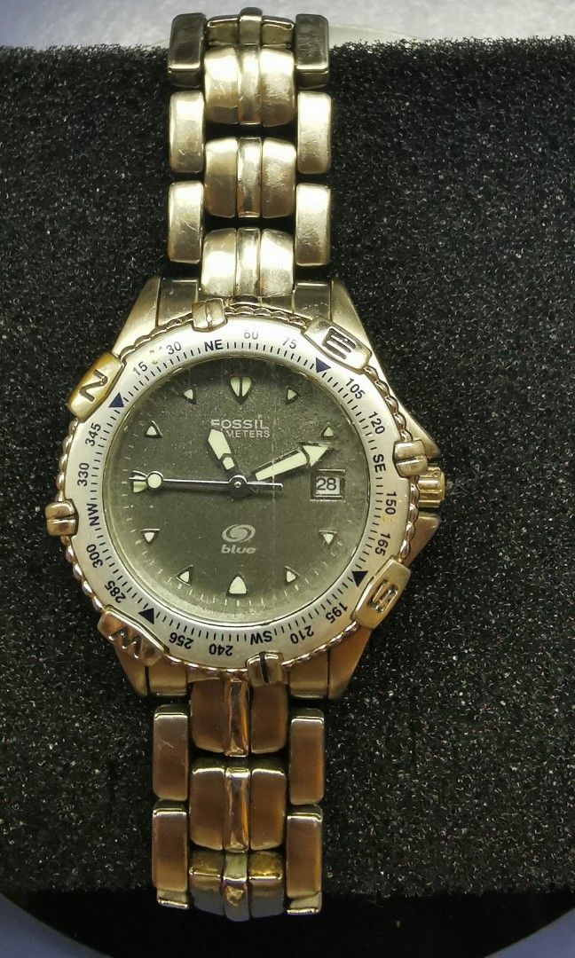 Fossil blue sales watch 50 meters