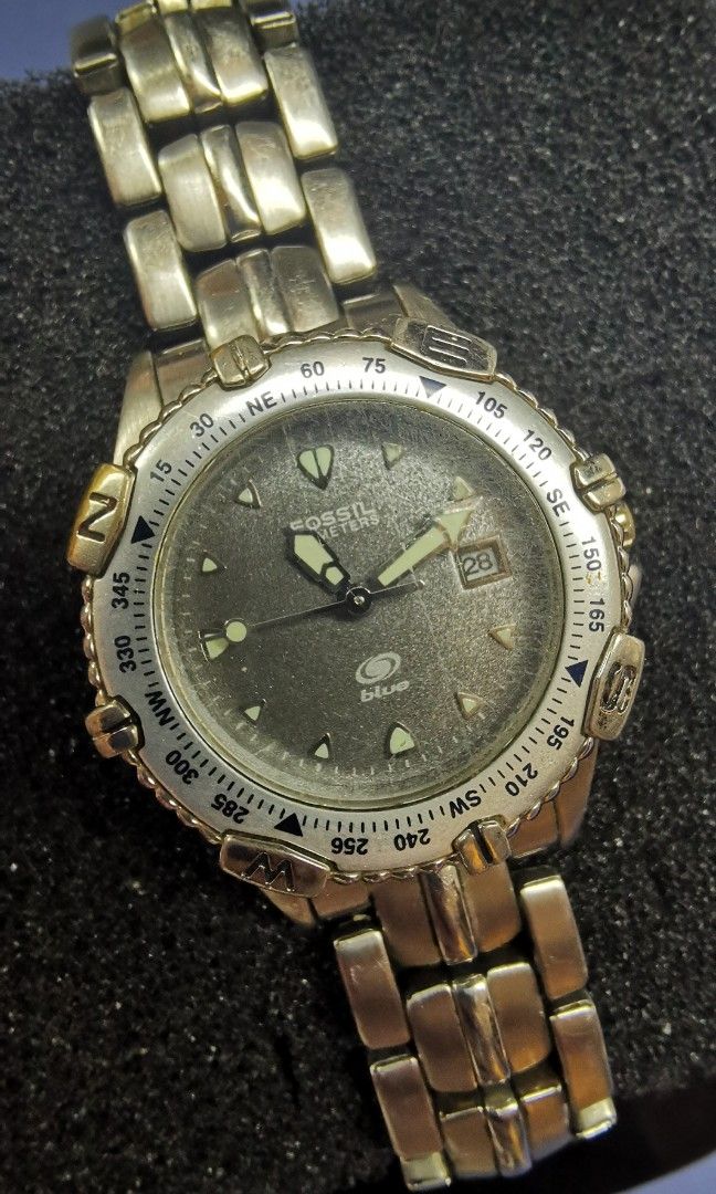 Fossil blue watch shop 50 meters 165 feet