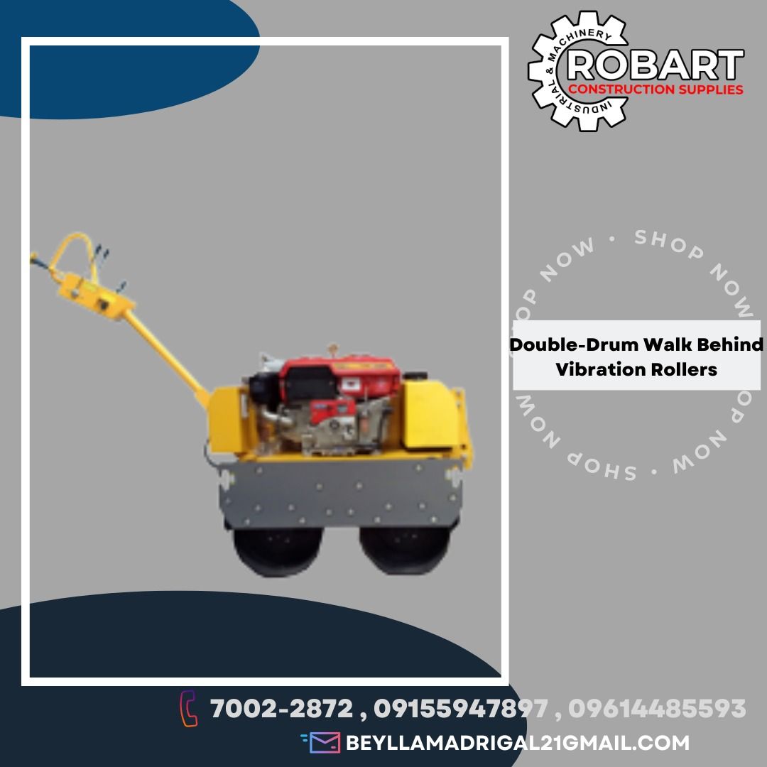 Walk Behind Vibration Rollers (Category: Construction Tools & Equipment) located in Manila. Submitted by bellarobart (Listing ID 1196223139, Image 2). Description: Single-Drum Walk Behind Vibration Rollers Brand: Shibaru Model: SRL-800 Engine: Petrol, Thai Engine, 9HP Type: OHV, 4 Stroke, Aircooled Double-Drum Walk Behind Vibration Rollers Model: SRL-900D-SHD120 Engine: Diesel, Thai Engine, 12HP Type: Horizontal, Watercooled 𝑹𝑶𝑩𝑨𝑹𝑻 𝑪𝑶𝑵𝑺