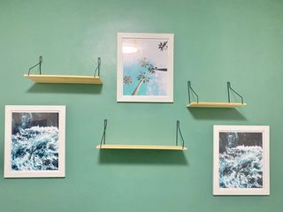 Wooden hanging rack/shelf and frames