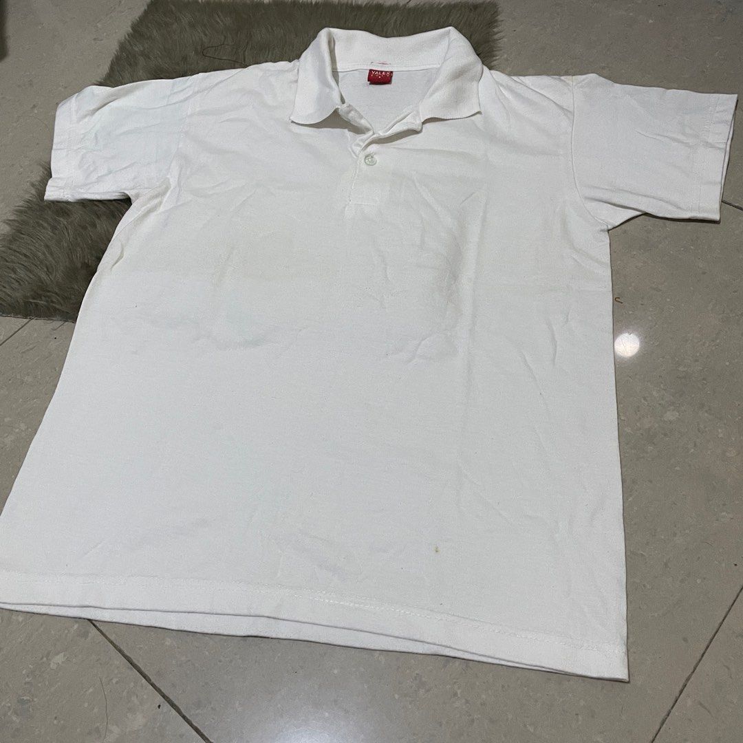 Yalex Unisex white polo shirt top Men s Fashion Tops Sets Tshirts Polo Shirts on Carousell