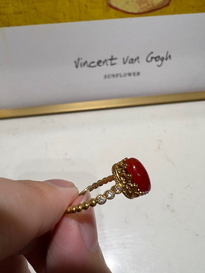 Real coral ring best sale