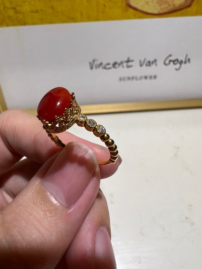 Real coral clearance ring