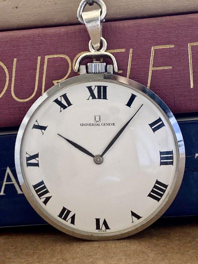1920s Universal Genève Pocket Watch In Stainless Steel