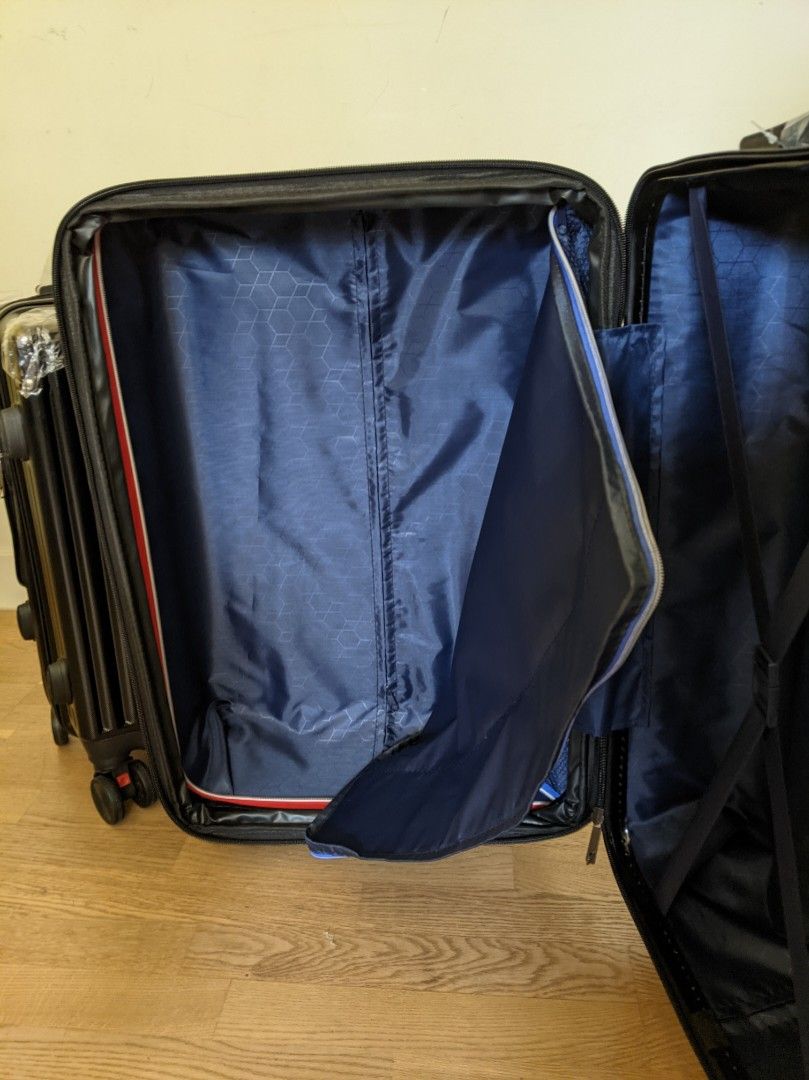 2 piece set LARGE 25kg + CABIN SIZE 10kg luggage black color suitcase