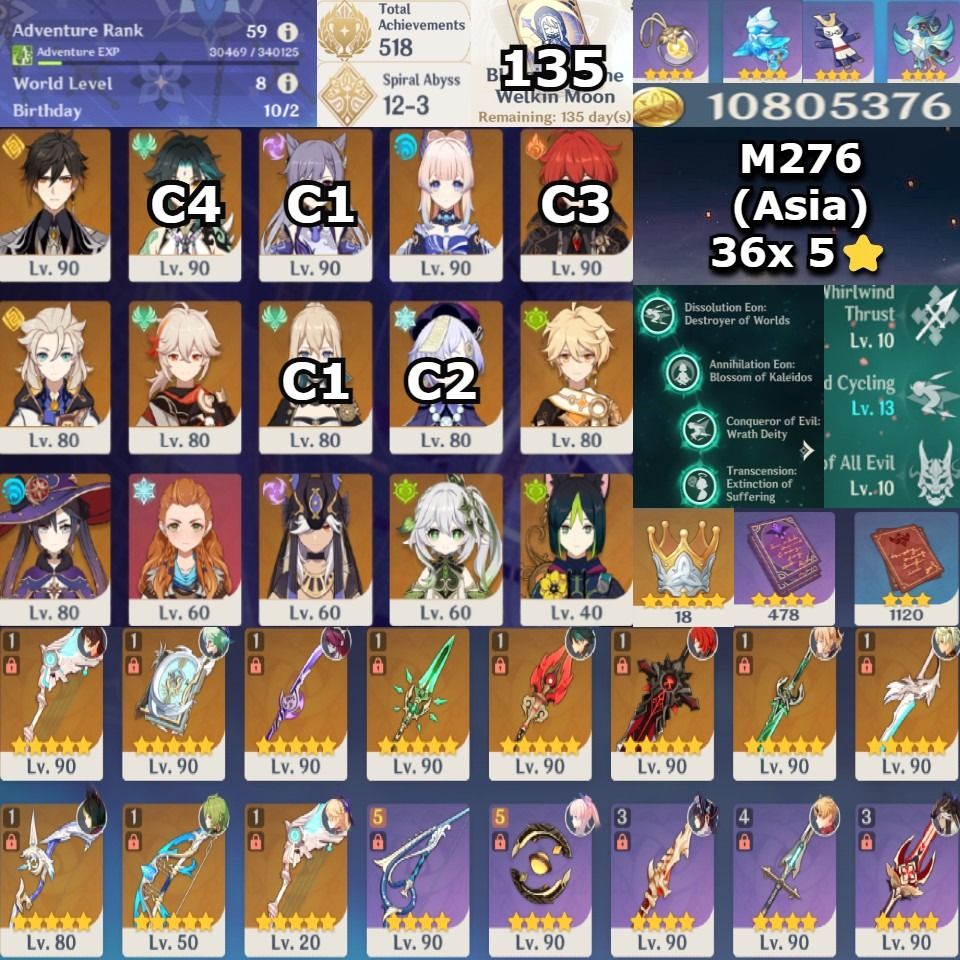 Genshin Impact AR55+ endgame account >, Video Gaming, Gaming