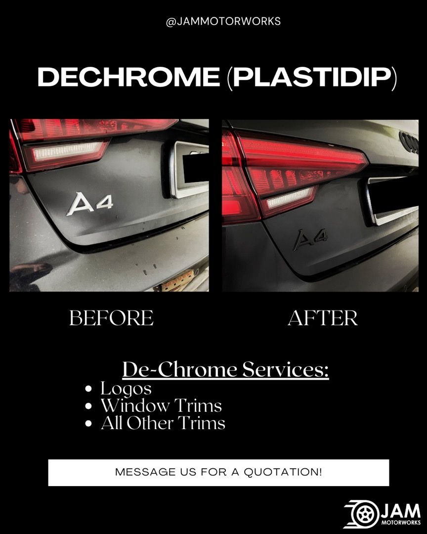 🔥 Blacked out Logo and Trims🔥 Dechrome service for logos and trims