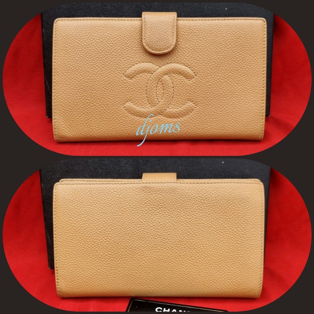 🛑 Chanel Beige Caviar Long Wallet (Category: Luxury Bags & Wallets) located in Baguio. Submitted by bagluxers_haven (Listing ID 1196626244, Image 2). Description: 🛑Available On Hand_. 🛑Authentic Chanel Beige Caviar Leather Long Wallet 》Snap closure with a kisslock inside coin pocket, 1 main bill pocket, 6 card slots,& 2 extra slip pockets. 》Made in France with intack Serial Sticker. 🛑OVERALL CONDITION : 8/10 Preloved, Very Good Condition with
